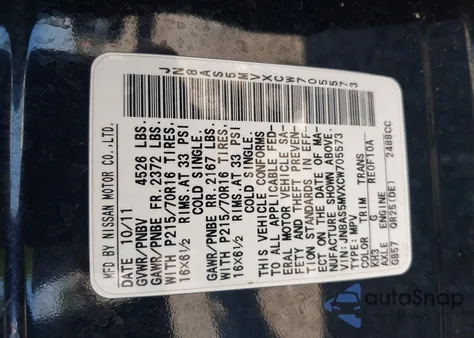 2012 Nissan Rogue S z USA, uszkodzony, nr VIN JN8AS5MVXCW705573